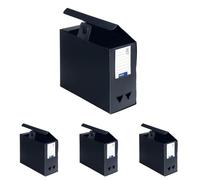 Viquel Maxi Doc - Boîte De Classement Boite de rangement Boite archive en plastique polypropylène - Boite grande capacité - dos 120 mm - Noir (Lot de 4)