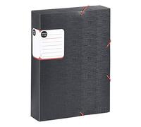 Viquel Office Design - Boite de classement à élastique en plastique - Format A4 - Grande étiquette d'identification - Extérieur gris et intérieur rouge - Qualité supérieure