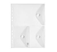 Viquel - Pochette enveloppe perforée A4 - Multicompartiment - 24x31,5cm - Bord renforcé - Incolore