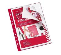 Viquel - Pochettes perforées reliées pour classeur A4 - Rouge (Lot de 6)