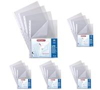 Viquel - Pochettes plastiques A4 amovibles perforation GEODE - Pochettes perforées spéciales pour porte vues GEODE en qualité supérieure et lisse - Bord renforcé - Transparente (Lot de 5)