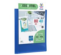 Viquel - Protège-Documents A4 Bleu 80 Vues ESSENTIEL RECYCLE - Porte-Vues 40 Pochettes - Personnalisable - Idéal École, Bureau et Classement - Fabriqué en France - Bleu