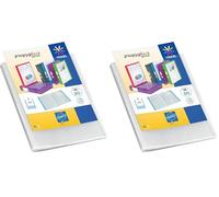 Viquel - Protège documents personnalisable - Reliure Format A4 - Porte vues 80 Vues (40 pochettes) - Fabriqué en France - Pochettes qualité supérieure - Incolore (Lot de 2)