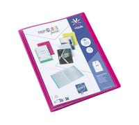 Viquel - Protège documents personnalisable - Reliure Format A4 - Porte vues 80 Vues (40 pochettes) - Fabriqué en France - Pochettes qualité supérieure - Rouge framboise translucide