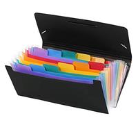 Viquel Trieur accordéon Rainbow Class – 12 positions, format chèque plastique 26 x 13 cm – Noir