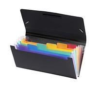 Viquel Rainbow Class - Trieur Accordéon de Bureau - Porte document 6 Positions - Organisateur de Bureau extensible - Trieur format Chèque en Plastique Noir