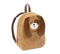 Viquel - Sac à dos maternelle ou crèche CUDDLE chien - Sac à dos enfant peluche - bretelles réglables - Fermeture zippée facile - Marron