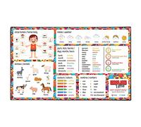 Viquel - Sous main de bureau éducatif enfant pour apprendre l'anglais - Protection de bureau enfant - Noir 59,5 x 36,2 cm