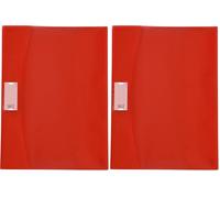Viquel Strong Cover - Protège cahier a4 rouge en plastique - Qualité supérieure - Dos renforcé - Avec rabats marque-pages (Lot de 2)