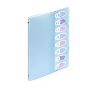 Viquel - Trieur 8 compartiments A4 pour le bureau ou la maison - Fermeture élastique - Gamme Propysoft - Bleu pastel