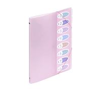Viquel - Trieur 8 compartiments A4 pour le bureau ou la maison - Fermeture élastique - Gamme Propysoft - Rose pastel