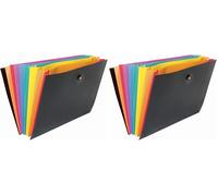 Viquel - Trieur 8 positions Rainbow Class en Polypropylène - Pochette extensible à soufflet Format A4 (Lot de 2)