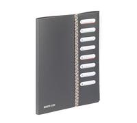 Viquel - Trieur A4 8 Compartiments BUSINESS CLASS - Organiseur de dossier avec Fermeture Élastique pour Bureau et Maison - Gris