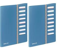 Viquel - Trieur A4 8 Compartiments BUSINESS CLASS - Organiseur de dossier avec Fermeture Élastique pour Bureau et Maison - Bleu (Lot de 2)