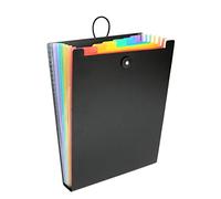 Viquel - Trieur accordéon 6 compartiments Rainbow Class - Trieur vertical pour sac à dos - Organisateur de sac - Format A4 - Noir