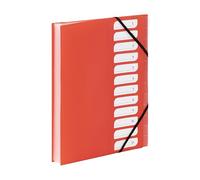 Viquel - Trieur Document A4 avec 12 Compartiments - Organisateur de bureau extensible - Porte document A4 avec index - Fermeture par élastique - Gamme FEEL'EASY - Orange