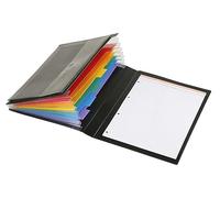 Viquel - Trieur extensible 6 Positions A4 RAINBOW CLASS - Trieur 6 compartiments avec avec Porte Bloc et pochette de rangement - 32x24.5x3cm - Noir