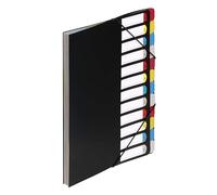Viquel - Trieur extensible A4 - Classeur 12compartiments - Organisateur de bureau avec onglets personnalisables - Trieur accordéon de bureau - Noir
