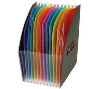 VIQUEL Trieur Cornerbox Rainbow 12 compartiments, polypro 12/10e, 2 poignees, noir interieur multicolore