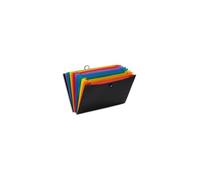 Viquel Rainbow Class - Valisette de rangement pour document A4 - Trieur accordéon 12 compartiments pour transporter ses papiers - Dos de 6cm - Fermeture avec tuck noir 117287