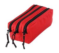 Viquel - Trousse Scolaire Teknik Rouge pour Enfants - en Polyester 600D Résistant - 3 Compartiments, 3 Zips et Cordelettes - Rouge