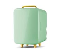 VIQUTRG Mini RéFrigéRateur 8 L Chambre Coucher, GlacièRe Portable 12 V DC Petit RéFrigéRateur Boissons 220 V RéFrigéRateurs de Beauté pour Voiture, Aliments, Boissons, Soins de La Peau,Green