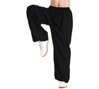 VIRACIN Pantalon de Tai Chi pour hommes et femmes - Pantalon d'arts martiaux - Pantalon de kung fu - Pantalon de yoga - Lanterne - Pantalon de jogging - Noir - XXXL