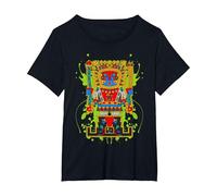 Viracocha écrivant des Symboles Anciens pérou Chicano Andine T-Shirt, Femme Grandes Tailles, Noir, 6X