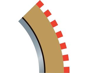 Virage Rayon 2 Bordures intérieures 45° x 4