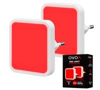 Viraleo Veilleuse prise électrique rouge | Pack de 2 + Ebook | Red light Melatonine pour Mieux Dormir | Veilleuse rouge bébé sans flicker | Lumière rouge relaxante nuit