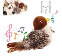 Viralhuntz Cat Toy, Interactive Cat Toy With Wing Movement, Simulation Electric Sparrow Shaking Bird, Simulated Chirping Bird Cat Toy Flapping Wings, Flying Bird Cat Toy, Touch Activated (Sparrow-A)