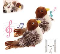 Viralhuntz Cat Toy, Interactive Cat Toy With Wing Movement, Simulation Electric Sparrow Shaking Bird, Simulated Chirping Bird Cat Toy Flapping Wings, Flying Bird Cat Toy, Touch Activated (2*Sparrow-A)