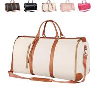 Viralhuntz Travel Bag, 2-in-1 Carry-on Garment Luggage, with Detachable Compartment Shoe Bag, for Weekender(Kaki)