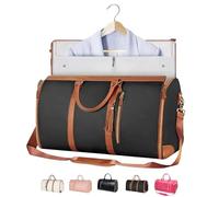 Viralhuntz Travel Bag, Waterproof Foldable Carry-on Duffle Bag with Detachable Compartment Shoe Bags, Large Capacity, Unisex (Brown)