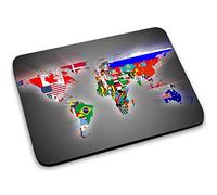 Virano Choses 10043, Carte du Monde, Tapis de Souris Mouse Pad Mat Antidérapant. Parfait pour Les Jeux, Travail et Accueil.