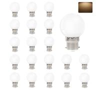 VIRANSHEN Lot de 20 Ampoules LED Blanc Chaud B22 Baïonnette, 3W Équivalent 30W, 240LM, B22 LED Économie d'Énergie pour Maison Terrasse Extérieure Guirlande Noël Fête Décoration d'ambiance