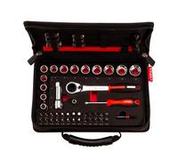 VIRAX Coffret 51 outils spécial plomberie : douilles traversante, embouts 1/4" et clé robinet 310410