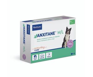 VIRBAC Anxitane M/L 30 comprimés Complément alimentaire contre le stress pour chiens et chats de plus de 10 kg