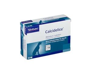 Virbac Calcidelice | 30 comprimés | Aliment minéral pour chiens | Pour la croissance et la lactation | Pour soutenir le métabolisme | Contient du calcium, du phosphore et de la vitamine D3