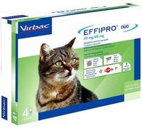 Virbac Effipro Duo 50mg/60mg Spot-on Chat de 1-6Kg Anti-tiques et puces 4 Pipettes