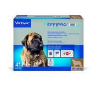 Virbac Effipro Duo Spot-On Pour Chiens De 40 A 60 Kg Xl 4 × 4,02 Ml