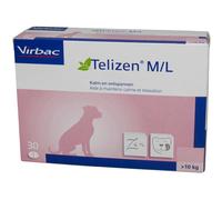 Virbac Telizen Complément Apaisant Stress Chiens Et Chats L-Théanine Taille M L 30 Comprimés