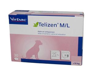 Virbac Telizen Complément Apaisant Stress Chiens Et Chats L-Théanine Taille M L 30 Comprimés