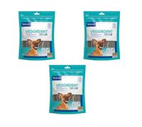 Virbac VeggieDent 15 Bandes XS < 5 kg | Pack de 3 | 3 x 120 g | Bandes à mâcher pour Petits Chiens | Snack à mâcher végétarien pour Le contrôle de la Plaque Dentaire et du tartre