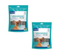 Virbac VeggieDent - Lot de 15 Bandes à mâcher pour Petits Chiens jusqu'à 5 kg - XS < 5 kg - 120 g - Friandise végétarienne à mâcher pour contrôler la Plaque Dentaire et la Plaque Dentaire - Une Bande