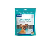Virbac VeggieDent - Lot de 15 Bandes à mâcher pour Petits Chiens jusqu'à 5 kg - XS < 5 kg - 120 g - Friandise végétarienne à mâcher pour contrôler la Plaque Dentaire et la Plaque Dentaire - Une Bande