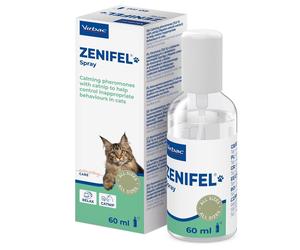 VIRBAC Zenifel spray 60 ml phéromones avec de la cataire pour un effet apaisant pour les chats