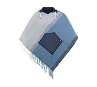 virblatt - Poncho Homme été | 100% Coton | Poncho Mexicain Cape Homme Poncho Hippie Capuche Vetement Hippie | réversible | - Wanderlust gray L-XL