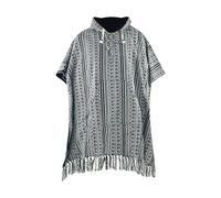 virblatt - Poncho Homme Mexicain Cape Homme| 100% coton & Poncho | Poncho Homme Hiver à Capuche Vetement Hippie - Arriba noir L-XL