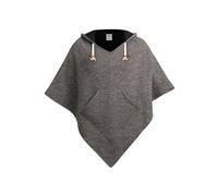 virblatt - Poncho Laine Homme | Laine et Polaire | Poncho Homme Hiver Chaud Poncho Polaire Gande Taille Mexicain Hippie - Abajo_Wool_gray XXL